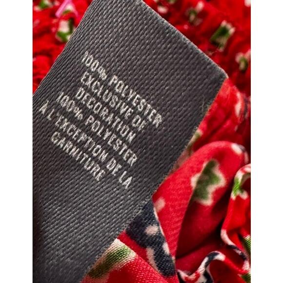 Aerie Small Red Green Mulitcolor Patterned Pants 100% Polyester with Pockets - Picture 5 of 11